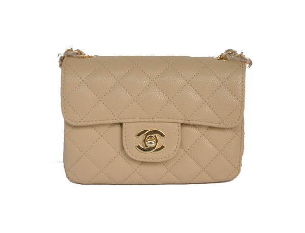 Best Chanel 2.55 mini Flap Bag 1115 Beige Sheepskin Golden Hardware On Sale